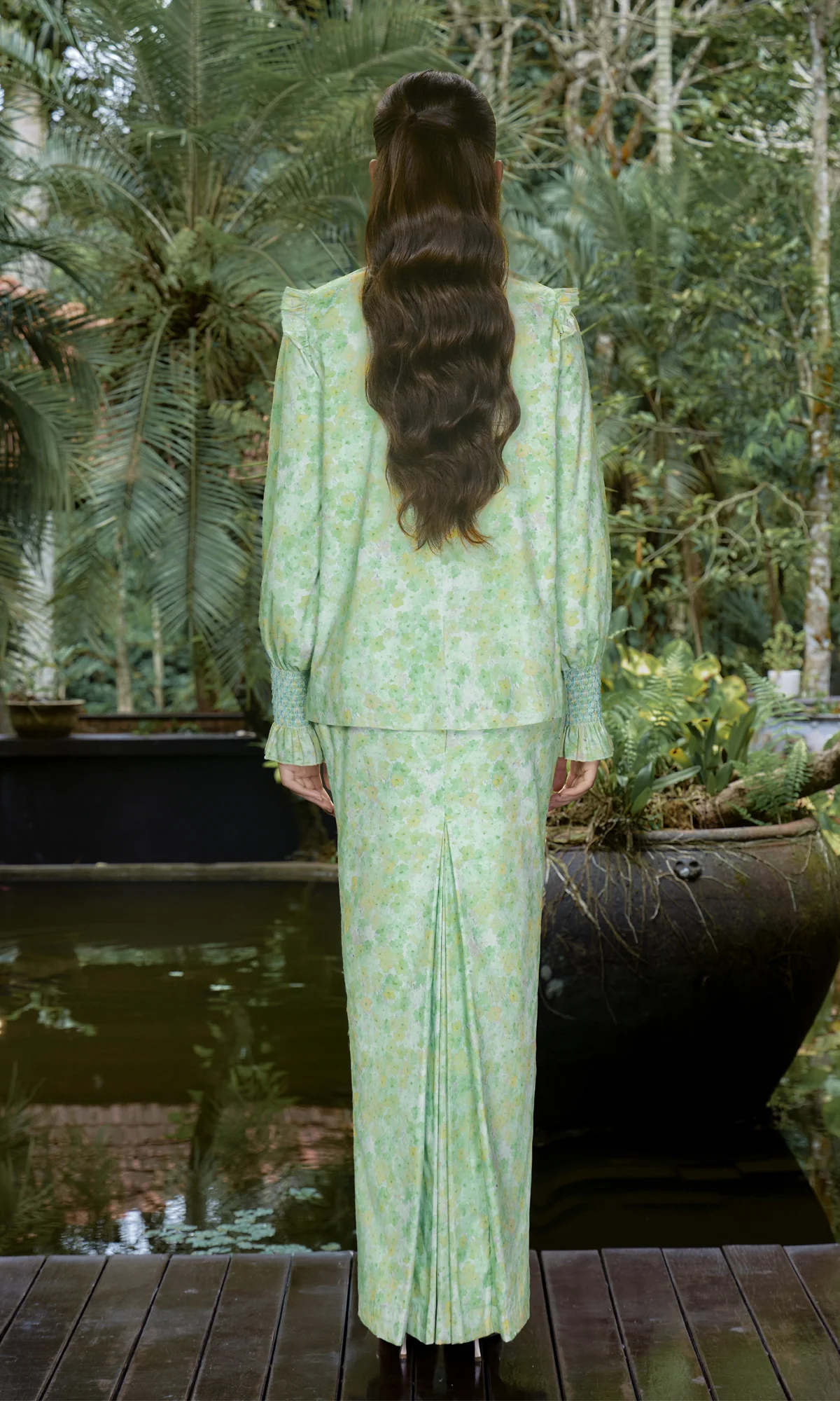 Audrey Kurung in Mint Green - Image 3