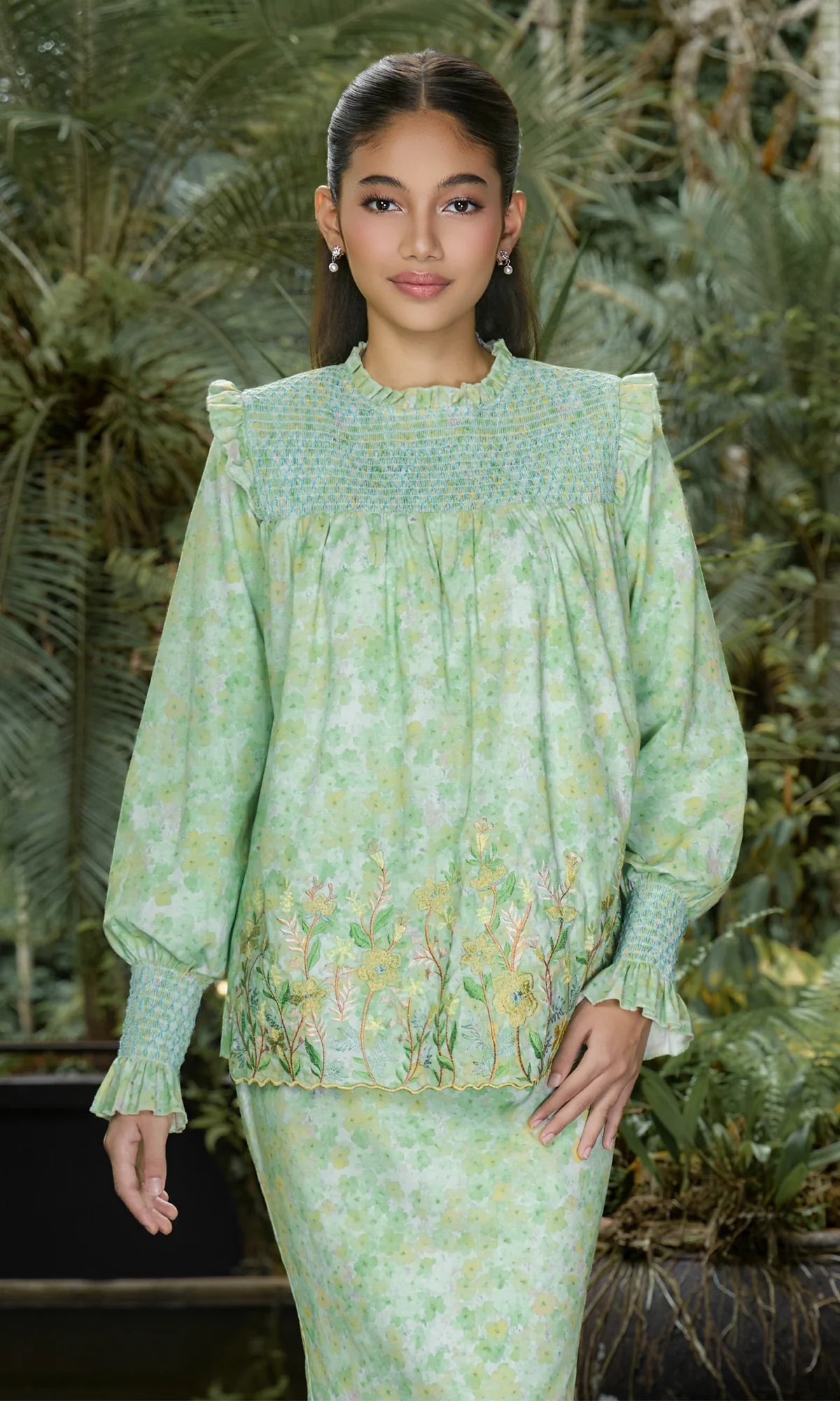 Audrey Kurung in Mint Green - Image 4