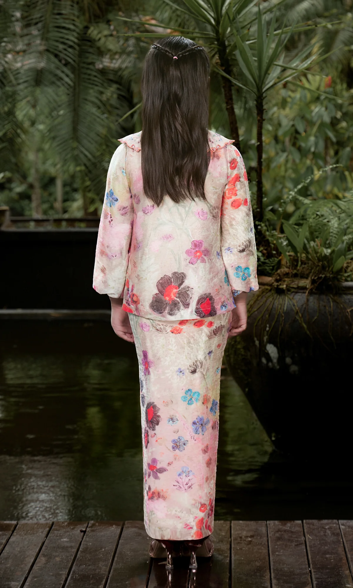 Daisy Kurung Kids in Shadow Pink - Image 4