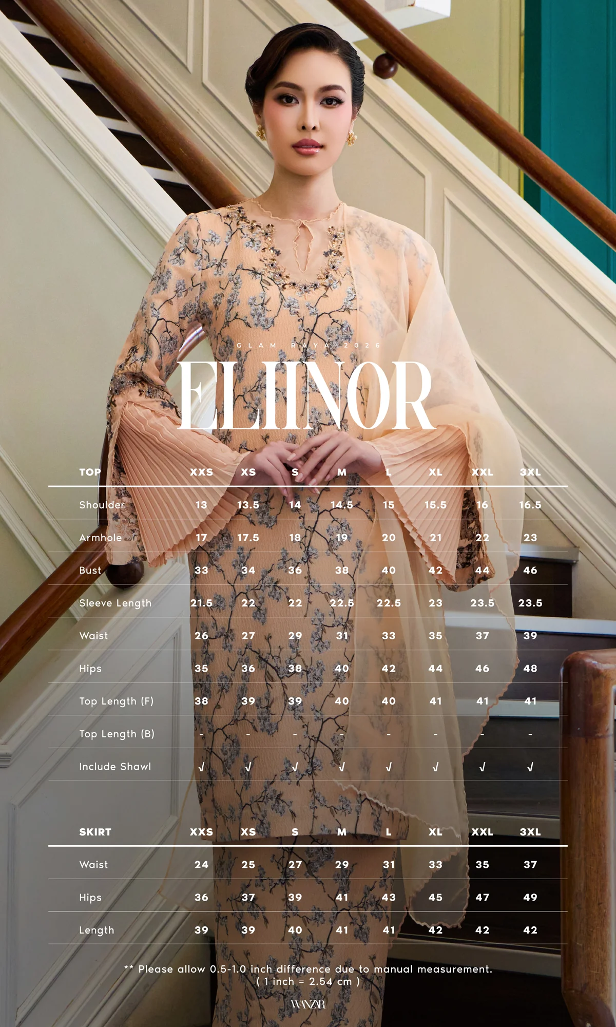 Eliinor Kurung in Soft Cyan - Image 5