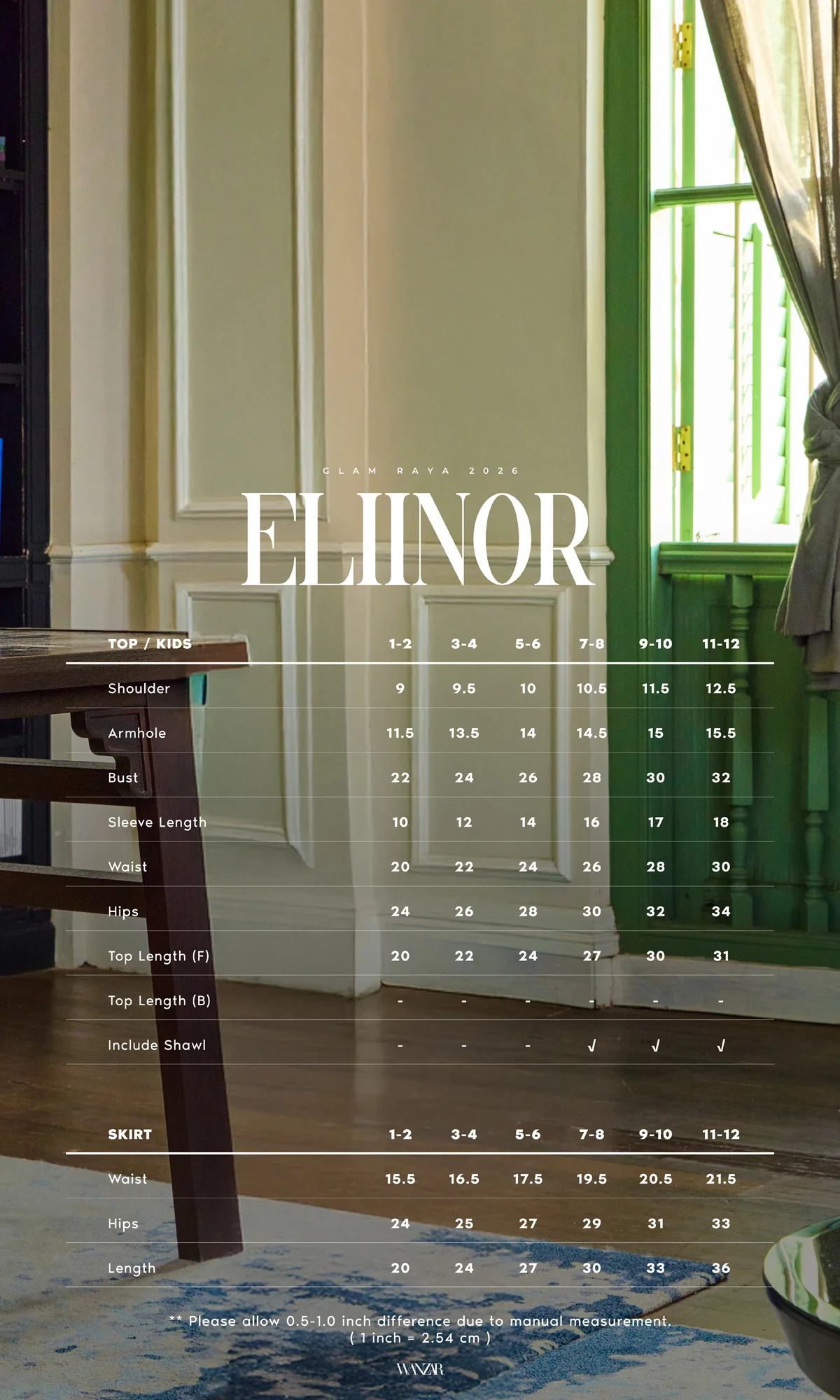 Eliinor Kurung Kids in Soft Cyan - Image 3