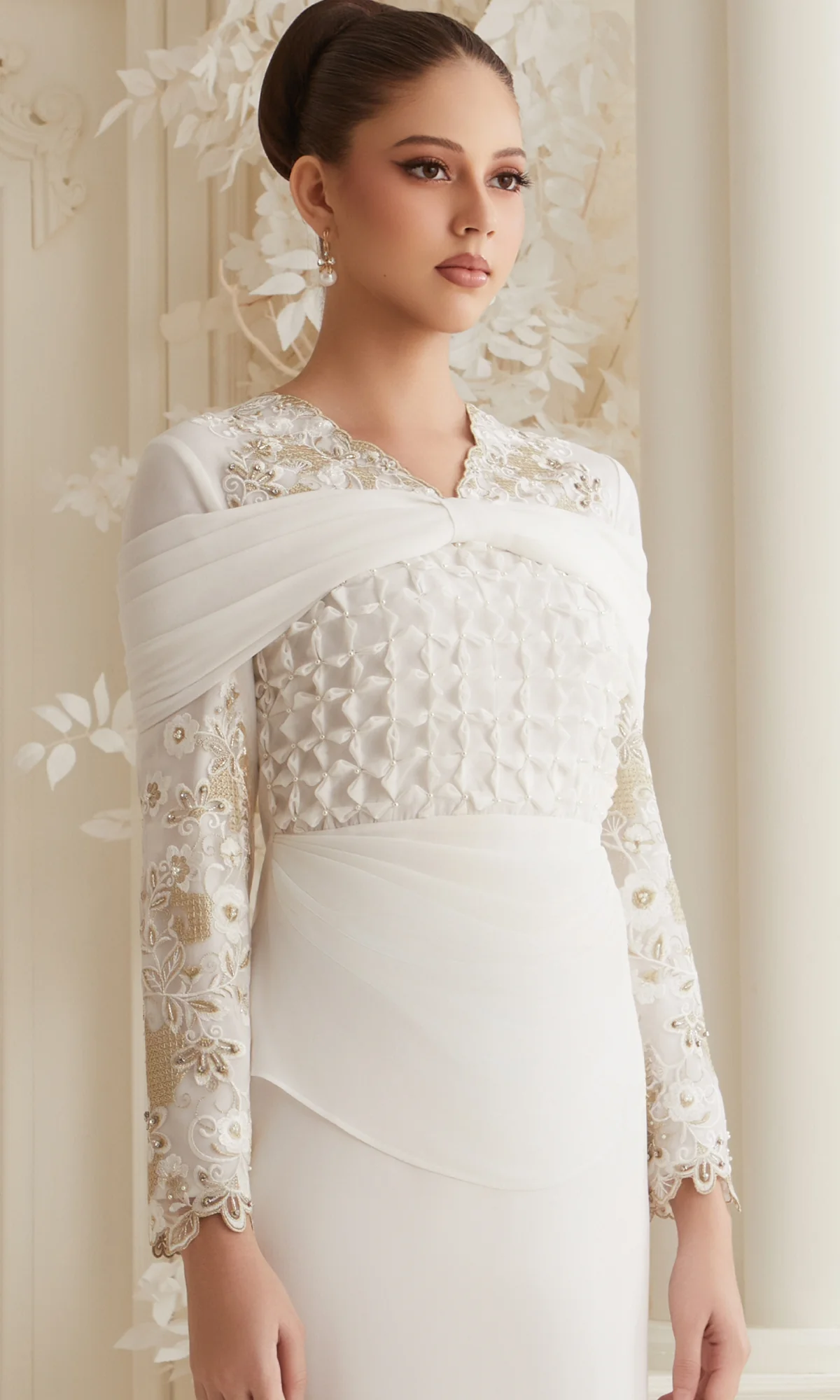 Elora Dress in Off White - Image 3