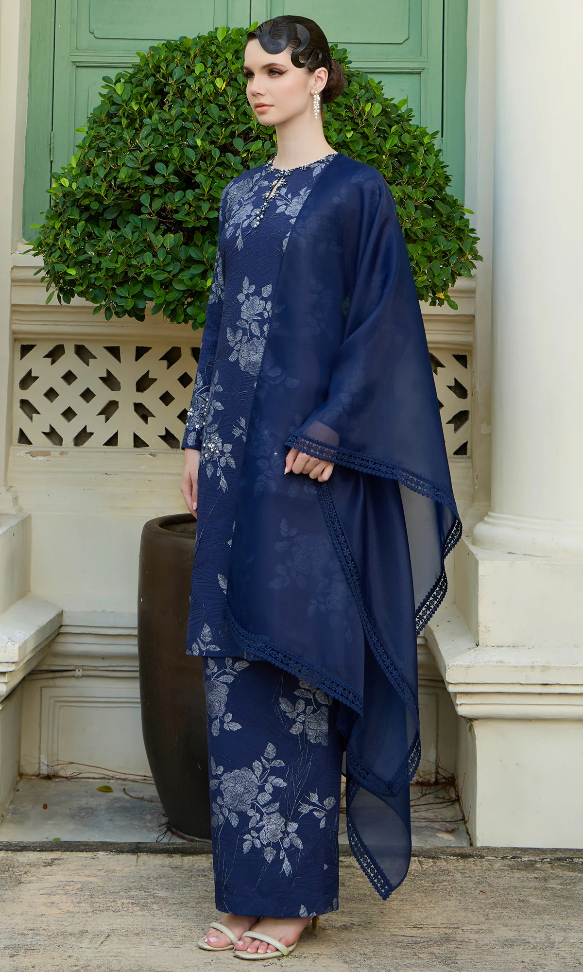 Felicia Kurung in Royal Blue - Image 3