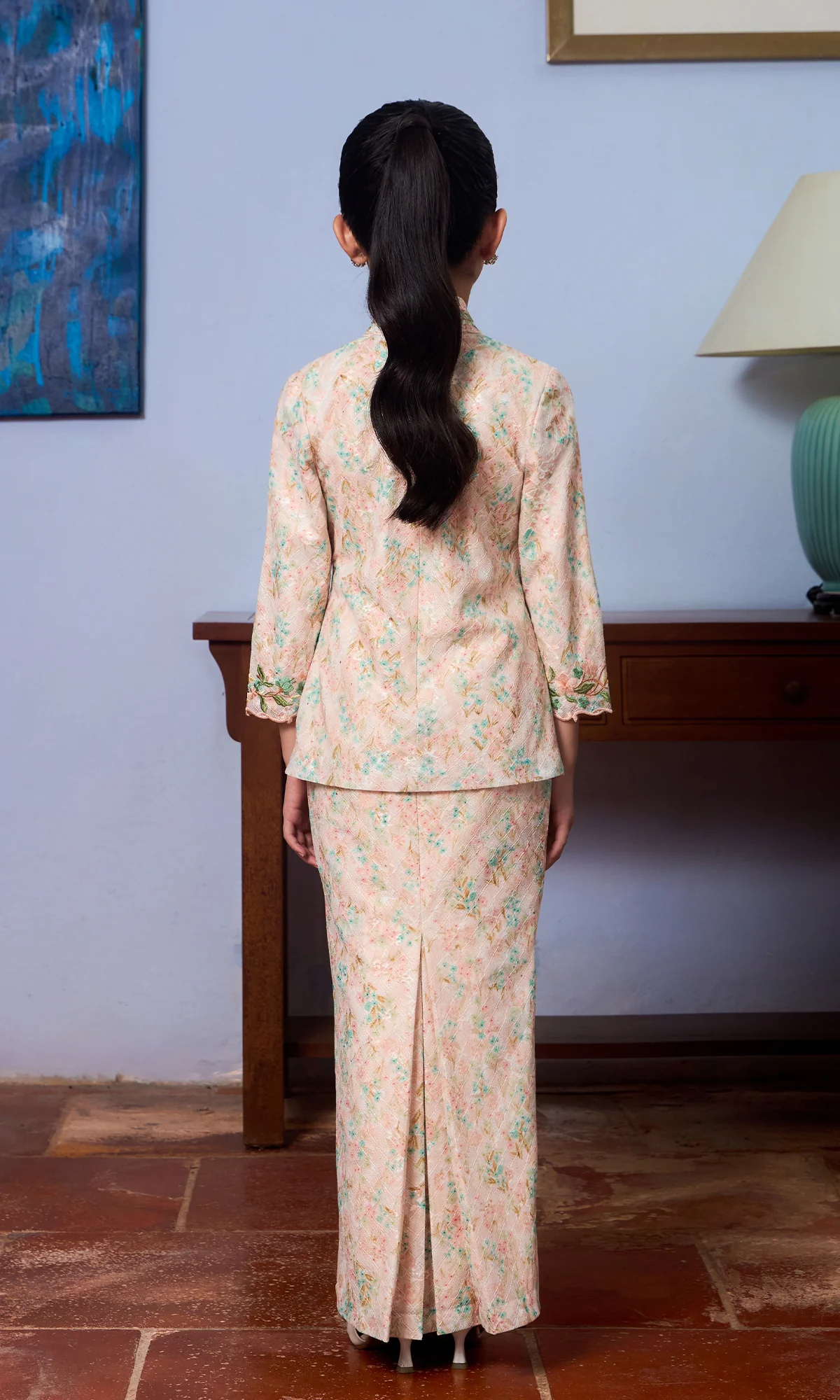 Yasmin Kurung Kids in Blush Vine - Image 3