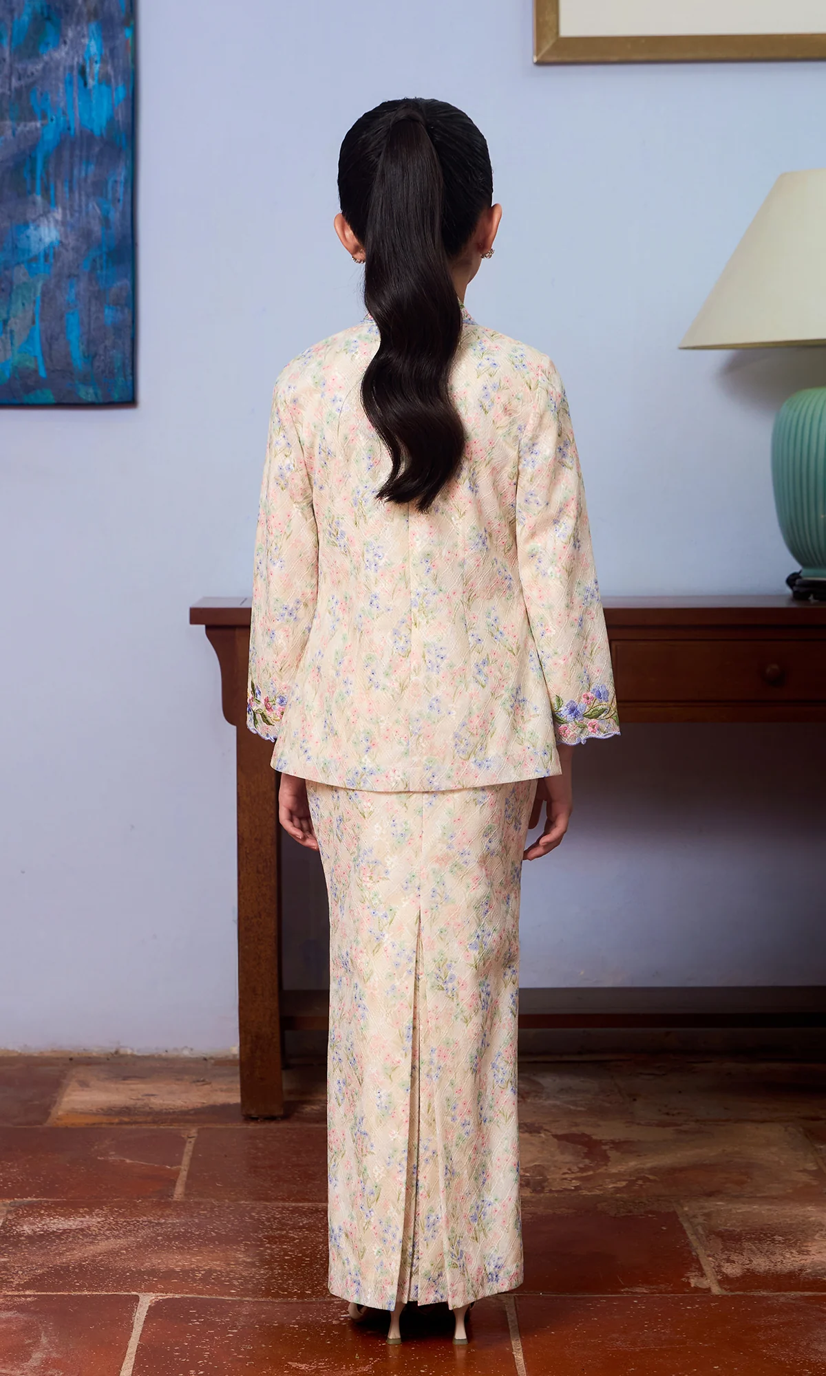 Yasmin Kurung Kids in Slate Blue - Image 3